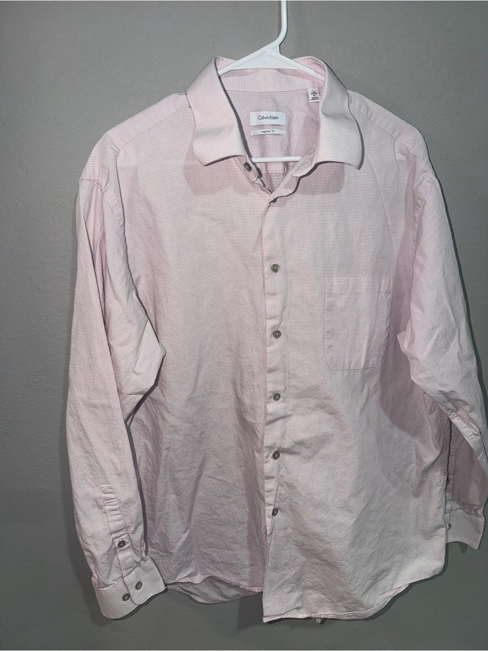 Calvin Klein Light Pink Long-Sleeve Button-Down Shirt